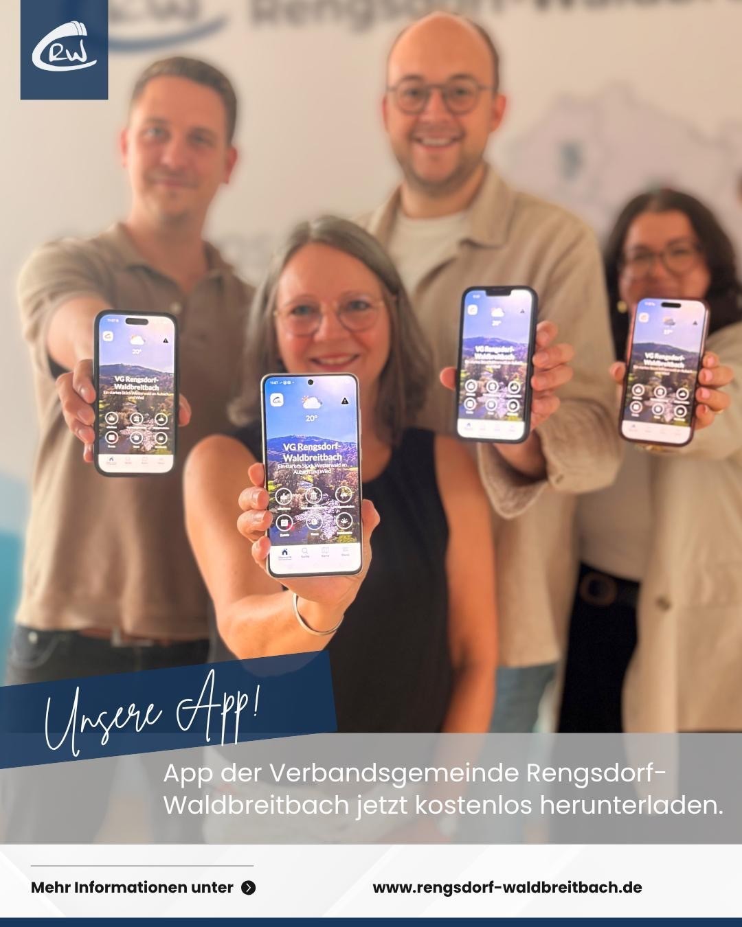 Die neue App der Verbandsgemeinde Rengsdorf-Waldbreitbach.