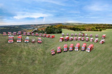 Panoramabild Feuerwehrfahrzeuge der VG Panoramabild Feuerwehrfahrzeuge der VG