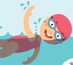 Zeichnung einer Schwimmerin