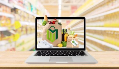 Wäller Markt mit Laptop Wäller Markt online Einkauf