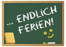 Endlich Ferien Schriftzug 'Endlich Ferien'