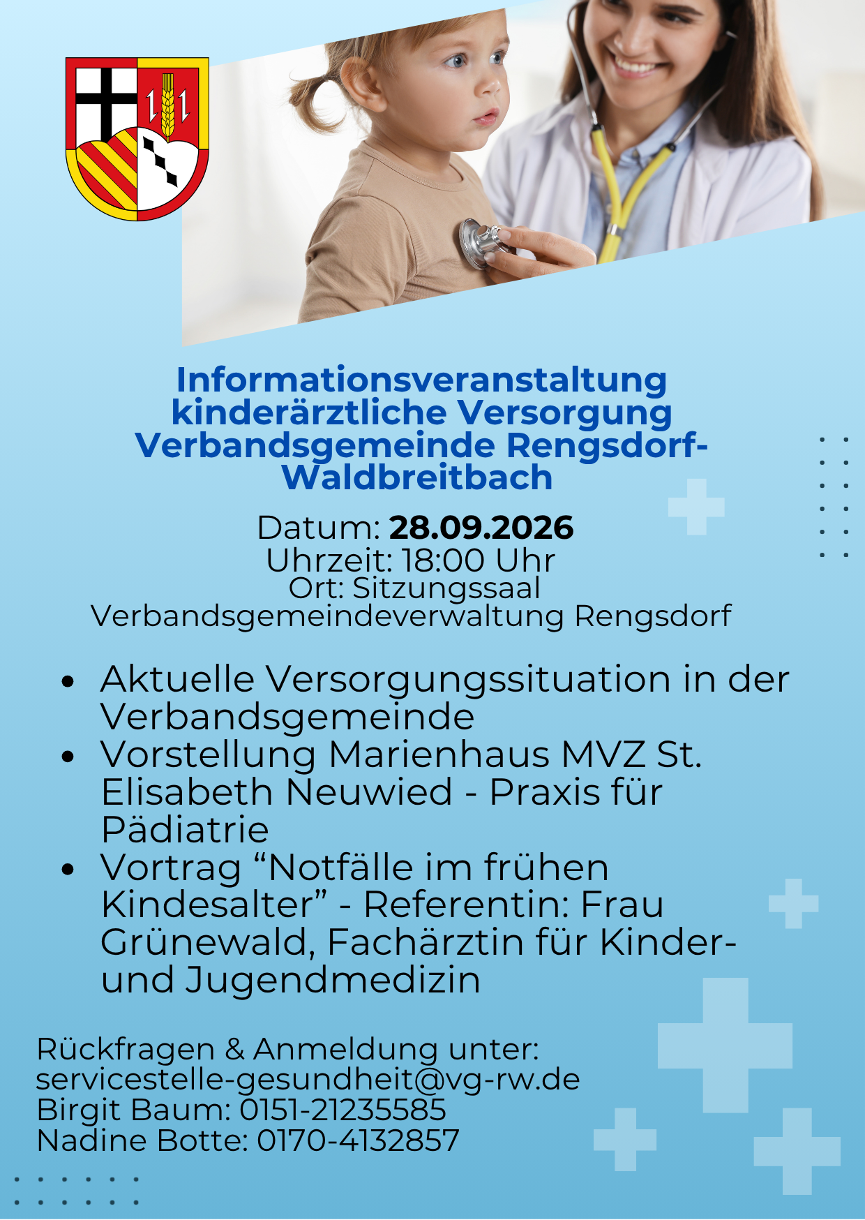 Blue and White Gradient Medical Services Invitation - 1
